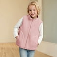 thumbnail image 2 of Gubotare Kids Vest Girls Boys Sherpa Fleece Vest Sleeveless Outerwear Zipper Jacket Fall Winter Warm Coat with Pockets Size 15-16 (Light Pink,15-16 Years), 2 of 7