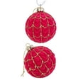 thumbnail image 4 of Stp Goods Rosy Glow Glass Christmas Ornament Set of 6 pcs 3.15" (8 cm) Hand-Painted Christmas Ball Ornaments Pine Cone Hanging Decorations, Pink Boudreaux, 4 of 4