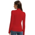 thumbnail image 6 of Women's Long Sleeve Mock Turtleneck Tops Casual Slim Fitted Lightweight Under Layer Pullover Shirts, 6 of 6