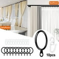 thumbnail image 4 of Pack of 10 Metal Curtain Rings Curtain Hanging Rings Plastic Curtain Hooks, 4 of 8