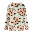 thumbnail image 4 of USSUMA Boho Tops for Women Gradient Floral Print Women Tops Long Sleeve V Neck Loose Fit Women Blouses and Tops Fashion, 4 of 5