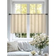 thumbnail image 5 of Brown Stripe Semi Sheer Curtains 54 Inch Length 2 Panels Set, Modern Farmhouse Texture Geometric Sheer Kitchen Curtain Privacy Voile Window Curtain for Living Room Bedroom Rod Pocket Drapes, 5 of 7