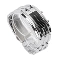 thumbnail image 1 of Roloj LED, Pantalla única de Modo de Tiempo binario, Estructura de Convexo, Material de Vidrio de Acero inoxidable, resistente al Agua Hasta 30 M, 1 of 7