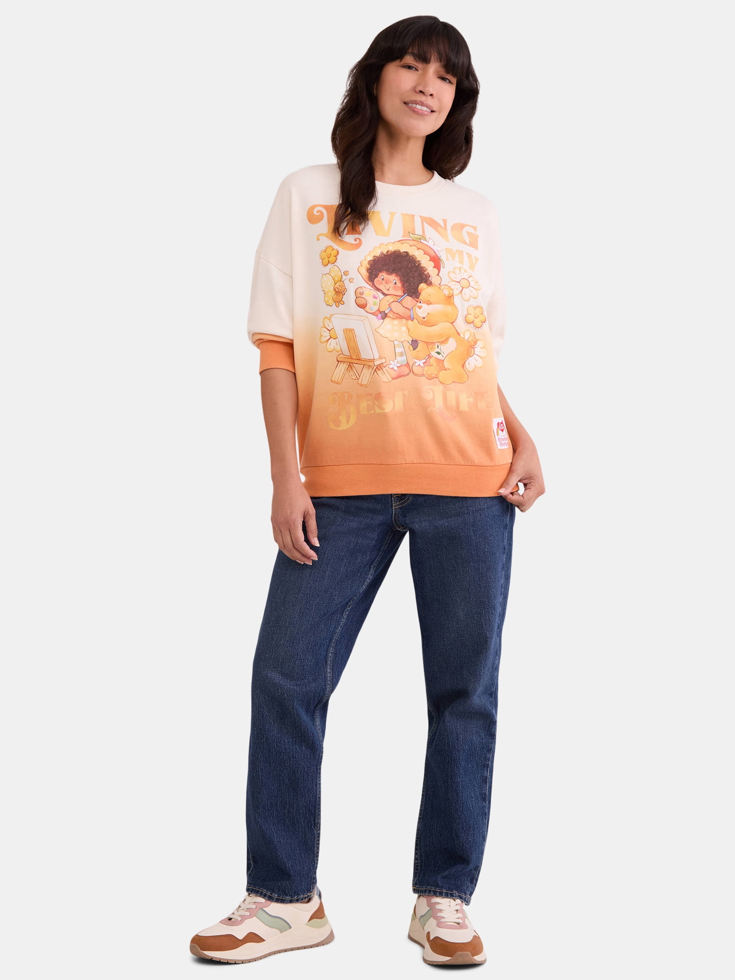 Strawberry Shortcake x Care Bears Women's Living My Best Life Sweatshirt, Sizes XXS-XXL