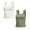 #2 White+Green, variant on IWEMEK Womens Tank Top Summer Casual Trendy Sleeveless Shirt Square Neck Wide Shoulder Strap Vest Fashion White Crop Top