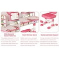 thumbnail image 4 of 2-in-1 Kids Study Desk & Chair Set - Adjustable Ergonomic Desk with Astronaut Pattern, Bookshelf & Storage Drawer (Pink/Blue), 4 of 7