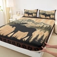 thumbnail image 3 of Homewish Boys Girls Woodland Wildlife Deer Full Size Sheets 4-Piece,Vintage Lodge Cabin Breathable Bed Sheets,Farmhouse Animal Lightweight Sheet Sets,Microfiber Bedroom Decor, 3 of 7