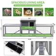 thumbnail image 3 of Pefilos 94" Outdoor Large Rabbit Hutch with Run, Wood 2-Story Chicken Coops for 4-6 Rabbits, Pet Cages for Small Animals, Gray, 3 of 14