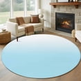 thumbnail image 2 of Blue White Ombre Large Area Rugs for Bedroom Living Room, Soft Non Slip Carpet Bedside Rug, Gradient Color Modern Abstract Art Round Floor Cover Kitchen Accent Rug 7' for Dining Room/Office, 2 of 9