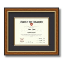 ArtToFrames 7x9 inch Diploma Frame - Framed in Medium Tri-colored Frame with Black and Gold Mats, Comes with Regular Glass and Sawtooth Hanger for Wall Hanging (D-4446-7x9)