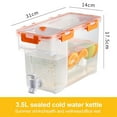 thumbnail image 2 of Yucurem 3.5L Refrigerator Cold Kettle With Spigot Juice Beverage Dispenser Kitchen Essentials (Orange), 2 of 8