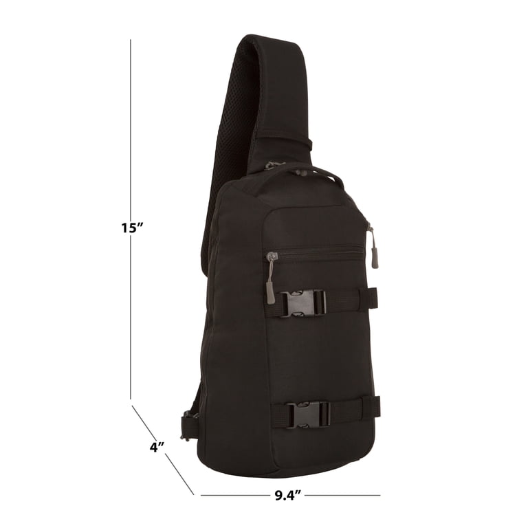 Ozark Trail Black Polyester Sling Pack, 9L Messenger Bag for