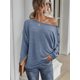thumbnail image 3 of Camiseta de manga larga con cuello redondo para mujer, Jersey holgado informal elegante, Tops sólidos, ropa para viajar, primavera y otoño, 2022, 3 of 4