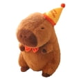 thumbnail image 1 of Carpincho de peluche de juguete para coche, muñeco de capibara decorativo, juguete suave novedoso, juguete para dormir para adolescentes, familia, con sombrero 33cm, 1 of 9