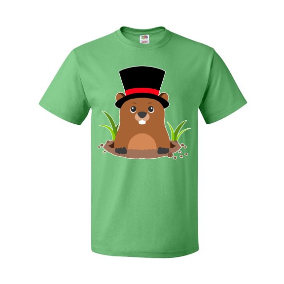 Inktastic Groundhog Day with Groundhog in Top Hat T-Shirt