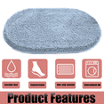 thumbnail image 4 of MK Gdledy Chenille Oval Bath Rug 16x24, Rubber Backing Quick Dry Washable Microfiber Mats，Light Blue, 4 of 6