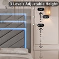 thumbnail image 4 of NHIXSOM Full Upholstered Platform Bed Frame with LED Lights and Storage, Velvet Adjustable Headboard, Grey, 4 of 8