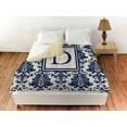 IDG Damask Monogram Duvet Cover, Blue