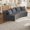 Grey, variant on YWEN Corduroy Curved Sectional Sofa, 2 Seater Symmetrical Modular Semi Circular Couch, Deep Seat Tufted Corner Sofa for Living Room, Lobby