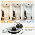 thumbnail image 4 of Hlite 7.5" Dimmable LED Ceiling Light with Night Light, 15W, 1500 LM, 3CCT Flat Round Flush Mount Lighting Fixtures for Bedroom,Hallway,Black,2Pack, 4 of 8