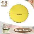 thumbnail image 2 of 15pcs Base de pastel redonda, base de pastel circular de 6 pulgadas, base de cartón dorado, 2 of 6