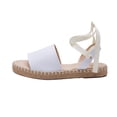 thumbnail image 1 of Sandalia Mujer Plana Suela Yute Tipo Piel Tiras Cruzadas, 1 of 4