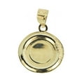 thumbnail image 3 of 14k Yellow Gold White Rhodium, Baptism Christening Medal Pendant Religious Charm Round 16mm, 3 of 6