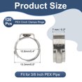 thumbnail image 2 of PEX Crimp Rings, Single Ear Hose Clamps Stainless Steel Cinch Crimp Ring Pinch Clamps for Pex Tubing Pipe Fitting 3/8 Inch, 2 of 7