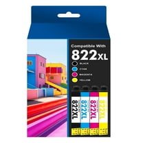 4 Pack 822 XL Ink Cartridges Compatible for Epson 822XL 822 Printer Ink Combo Pack for WorkForce Pro WF-3820 WF-4820 WF-4830 WF-4833 WF-4834 WF-3823 (Black, Cyan, Magenta, Yellow)