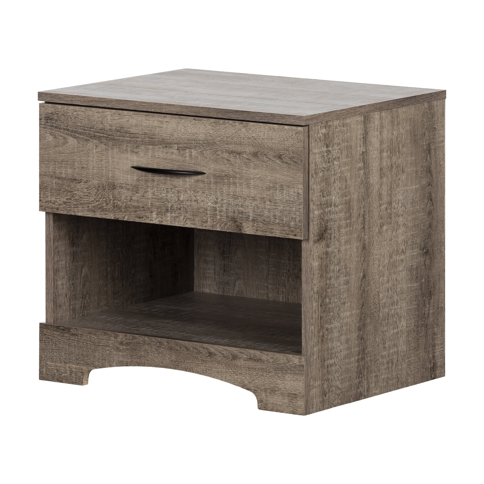 South Shore Step One 1-Drawer Nightstand - End Table with Storage for Adult, in Weathered Oak