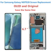 OLED Screen Replacement for Samsung Galaxy NOTE20 5G for Samsung NOTE20 SM-N981U SM-N981U1 LCD Display Digitizer Touch Assembly Support Fingerprint S-Pen (Green Frame+Protector+Adhesive+Tools)
