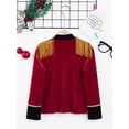 thumbnail image 4 of Yruioon Kids Boys Honor Guard Team Performance Tops Red Long Sleeve Tassels Epaulets Jacket Coat Red 16, 4 of 7