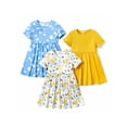 thumbnail image 1 of Vestido PATPAT para niña pequeña con estampado floral, paquete de 3, 5 a 6 años, 1 of 9