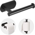 thumbnail image 1 of Soporte de papel higiénico, soporte de pared autoadhesivo para baño, acero inoxidable SUS 304, adhesivo sin perforación,1PCS,Matte Black, 1 of 7
