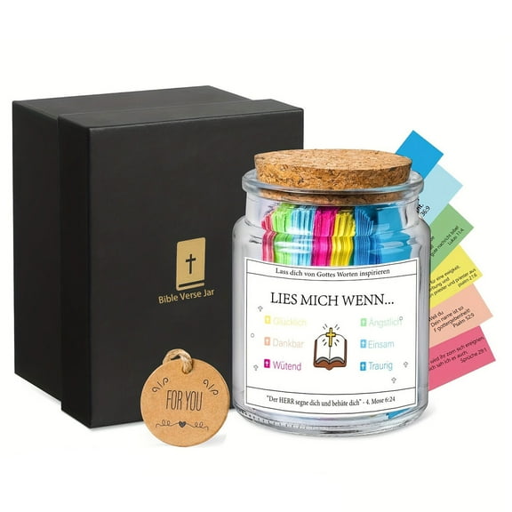 Scripture Prayer Container For Personally Blessings Bible Verses Paper Strips in Glass Jar Christian Household Decors