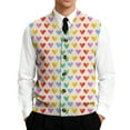 thumbnail image 5 of Valentine's Day Mens Vest V Neck Casual Sleeveless Knitted Button Cardigan Big and Tall Sweater Vest, 5 of 7