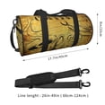 thumbnail image 4 of Fotbe Coffee Vintage Pattern Foldable Sports Gym Bag with Wet Dry Pocket, Ultralight Travel Bag, Large Capacity Duffel Bag, Splash Proof Carry on Bag, Overnight Bag, Weekender Bag, 4 of 8