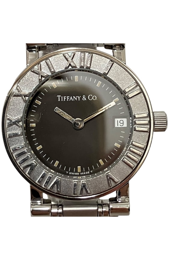 Pre-Owned Tiffany & Co. Atlas watch, total weight 53.5g, stainless steel, quartz movement,...