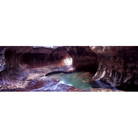 Rock formations in a slot canyon The Subway Zion National Park Utah USA Canvas Art - Panoramic Images (18 x