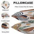 thumbnail image 5 of Boho Middle Century Throw Pillow Covers 24x24 Inch Set of 2, Modern Abstract Botanical Geometric Waterproof Outdoor Pillow Covers, Decorative Cushion Pillowcases for Couch, Sofa, Bed, Garden, Patio, 5 of 9