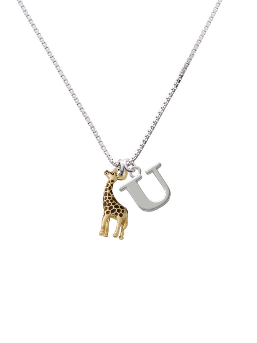 Capital Initial Necklace Delight Jewelry Antiqued Giraffe