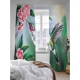 thumbnail image 6 of Bird Floral Sheer Curtains for Living Room Bedroom, Hummingbird Spring Decorative Green Background Light Filtering Sheer Curtain Rod Pocket Voile Window Treaments Drapes, 52 x 108 Inches, 6 of 9