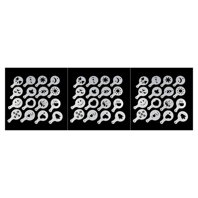 Billuyoard 16pcs / set Patrones Plantillas de café Art Barista Molde Herramienta de plantilla de decoración Type1 NO1 Billuyoard CBP009223