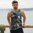 thumbnail image 6 of KLL Cute Skeletons Figurines Print Men's Muscle Gym Workout Stringer Tank Tops Bodybuilding Fitness T-Shirts Tank Tops Men-Large, 6 of 7