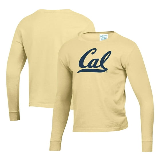 Youth  Gold Cal Bears Mascot Comfort Wash Long Sleeve T-Shirt