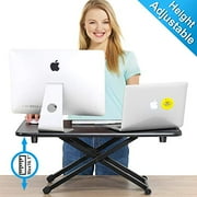 FITUEYES Height Adjustable Standing Desk Gas Spring Riser Desk Converter for Dual Monitor Sit to Stand in Seconds FSD108001MB