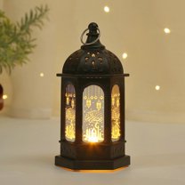 Rosnek Mini Ramadan Lantern Lights- Ramadan Candle Mubarak Lantern Ramadan Lantern Decoration- Eid Mubarak Lantern Lights for Home Wall Window Tabletop Patio Decor