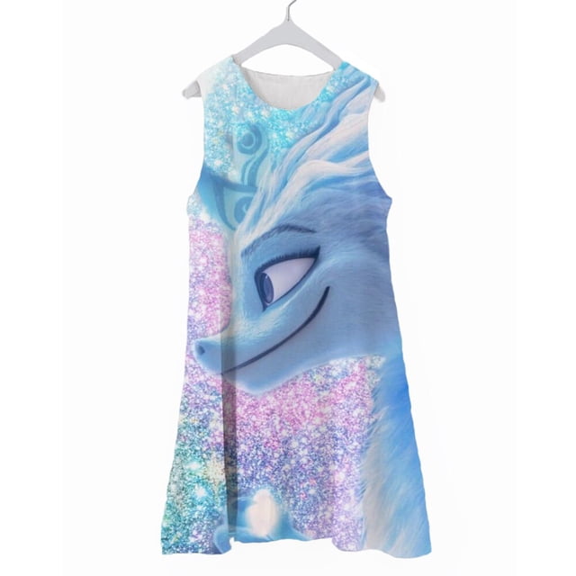 Disney Raya y el último dragón 3D estampado niñas vestido dibujos animados película Kumandra Raya princesa vestidos niños disfraz Cosplay130 zhangyuxiang CONDUJO