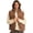 Coffee, variant on Women's Coffee Corduroy Stand Neck Zip Puffer Vest - [ZhiHiMeRi] | (US 16-18)XL