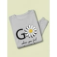 thumbnail image 3 of Go Daisies Positive Quote Sweatshirt Women -Image by Shutterstock, Female 5X-Large, 3 of 4